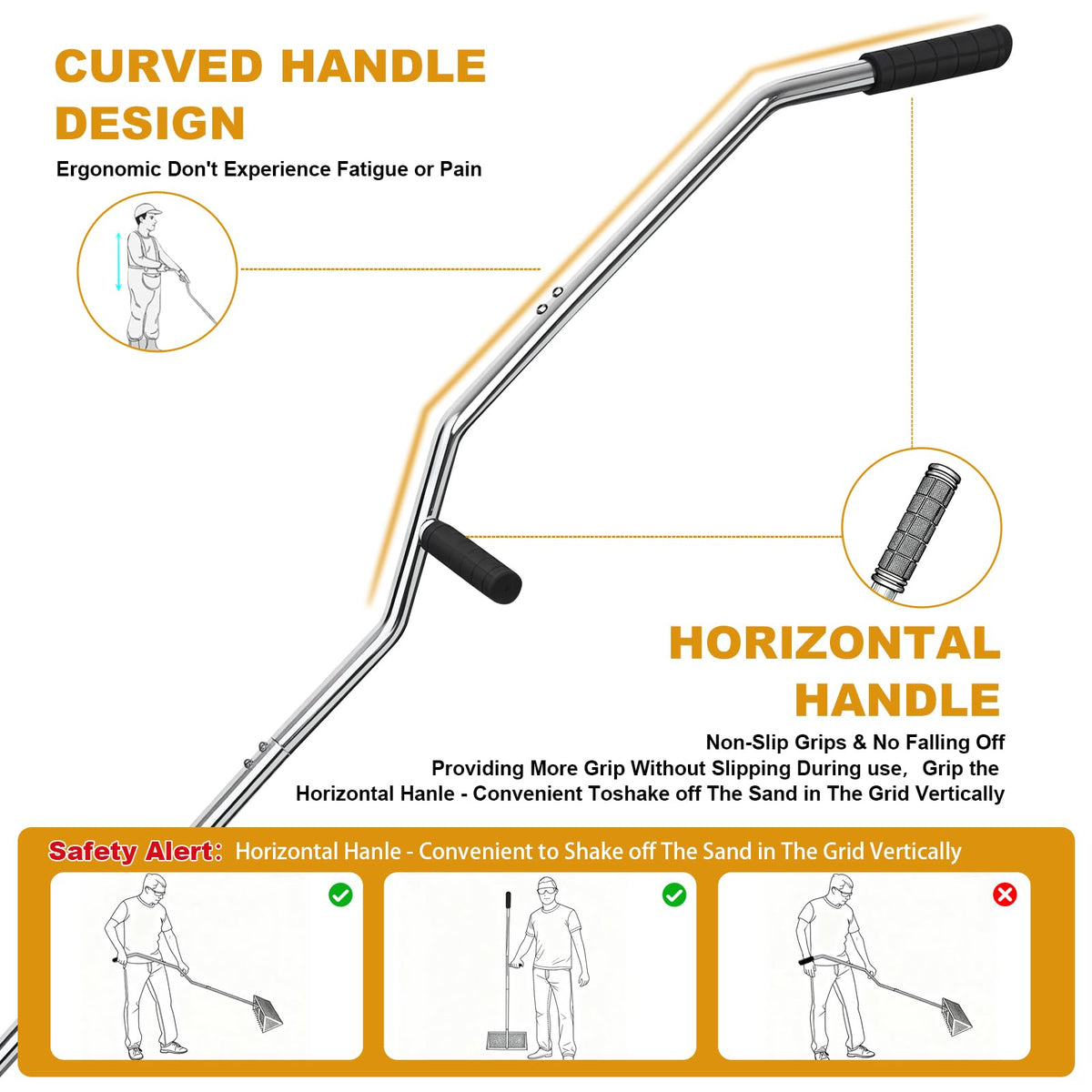 WARELOOR Sea Flea Rake ergonomic curved design enhances leverage and reach