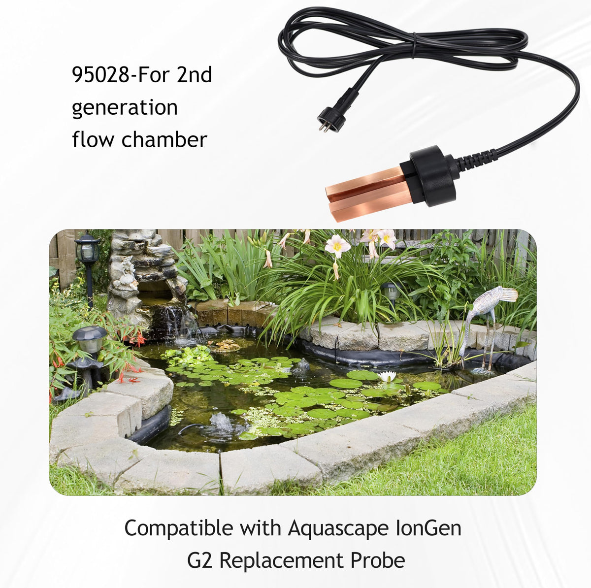 WARMOASIS IonGen G2 replacement probe side detail showing rugged copper contacts