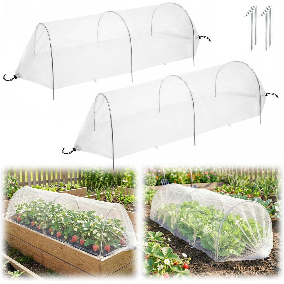Warmfarm 4ft garden row accelerator cover protects vegetables from pests while fitting standard raised beds.