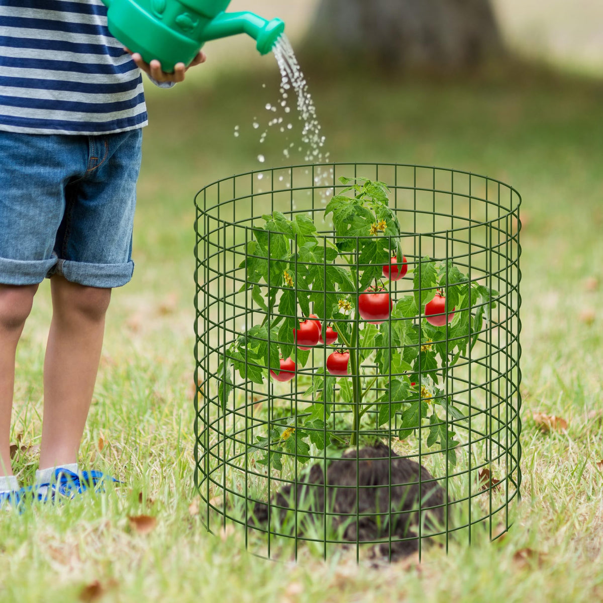 Warmfarm easy-install ground stakes keep protectors secure without tools.