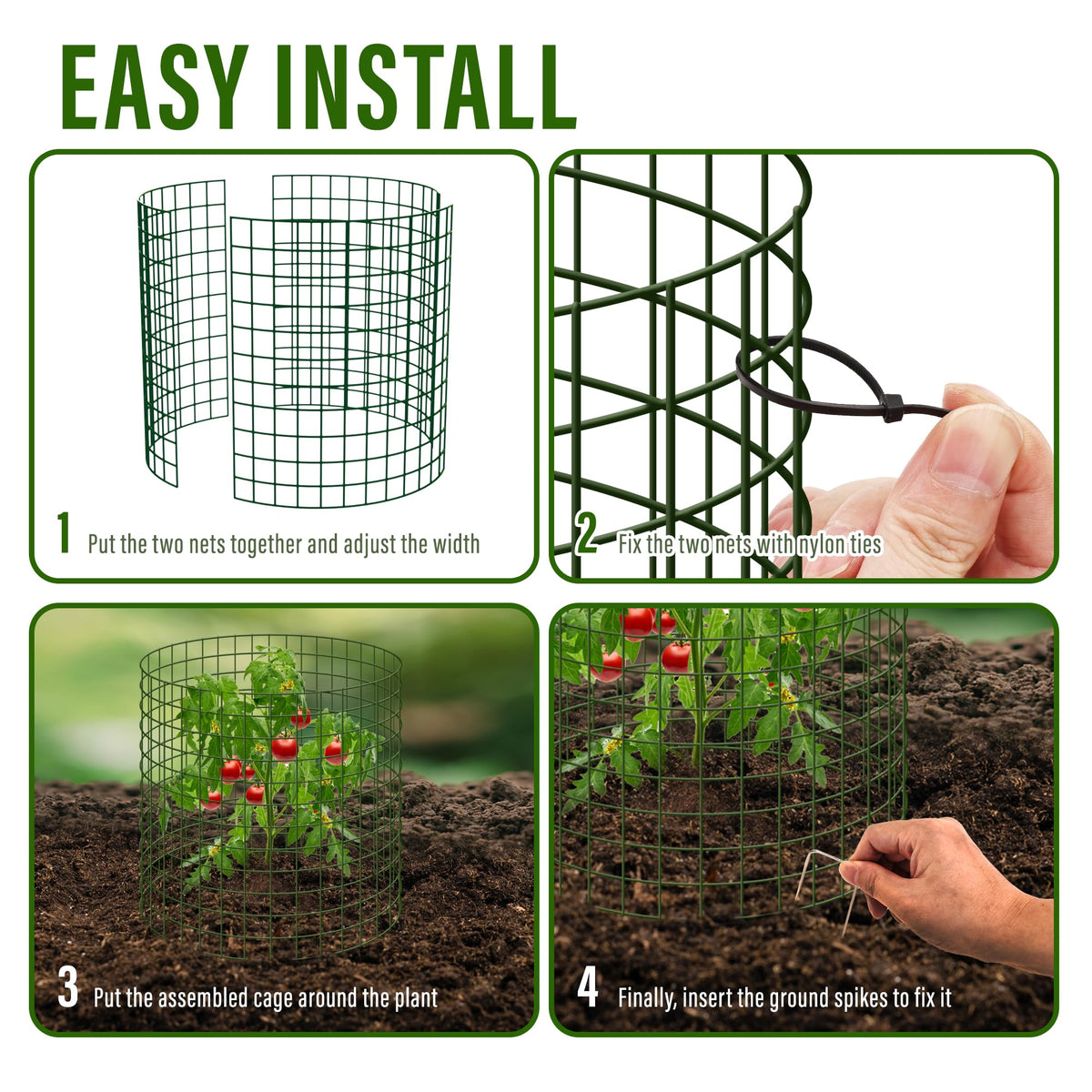 Warmfarm metal mesh cage close-up showing sturdy, breathable protection.