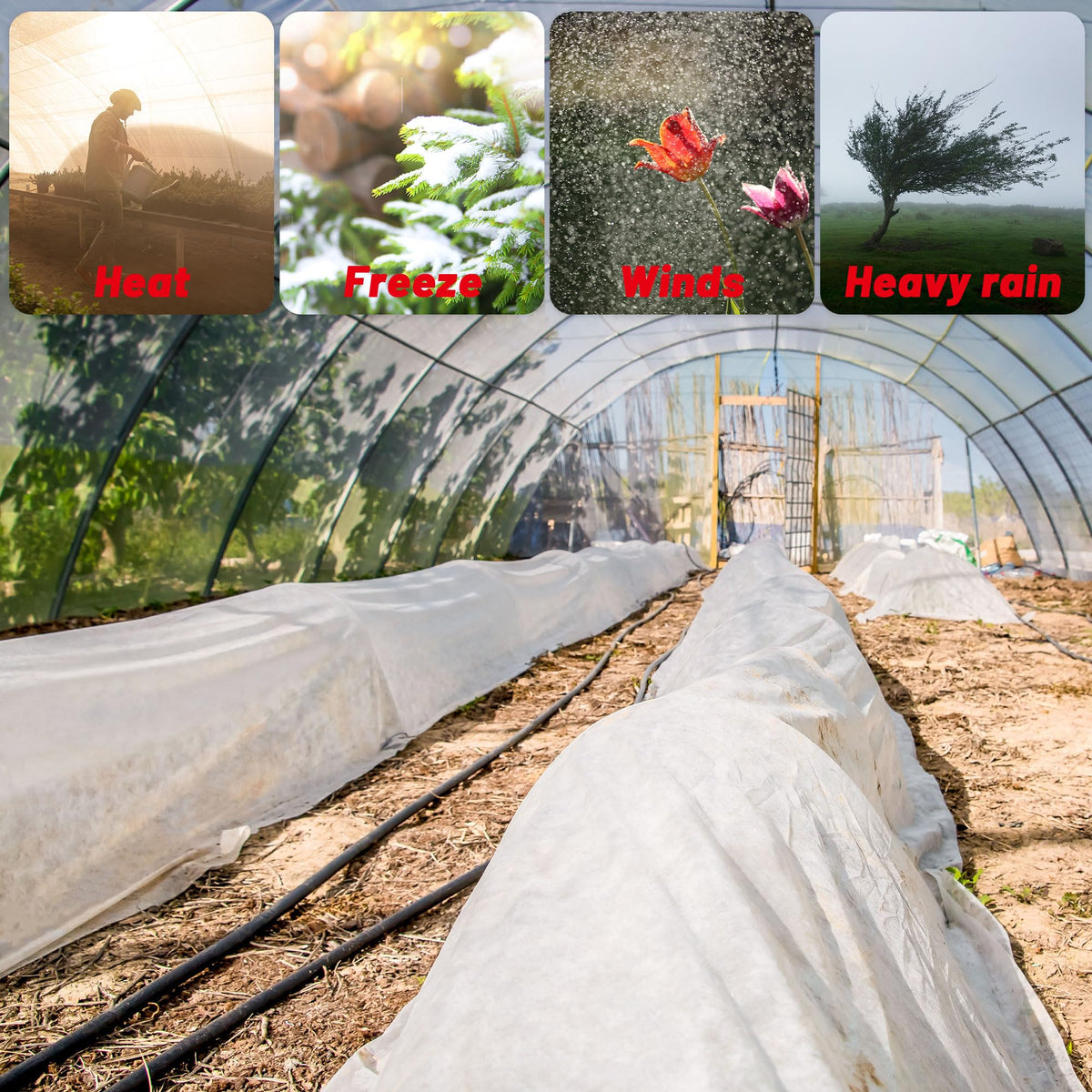 Warmfarm multipurpose protective cover for garden and landscape projects.