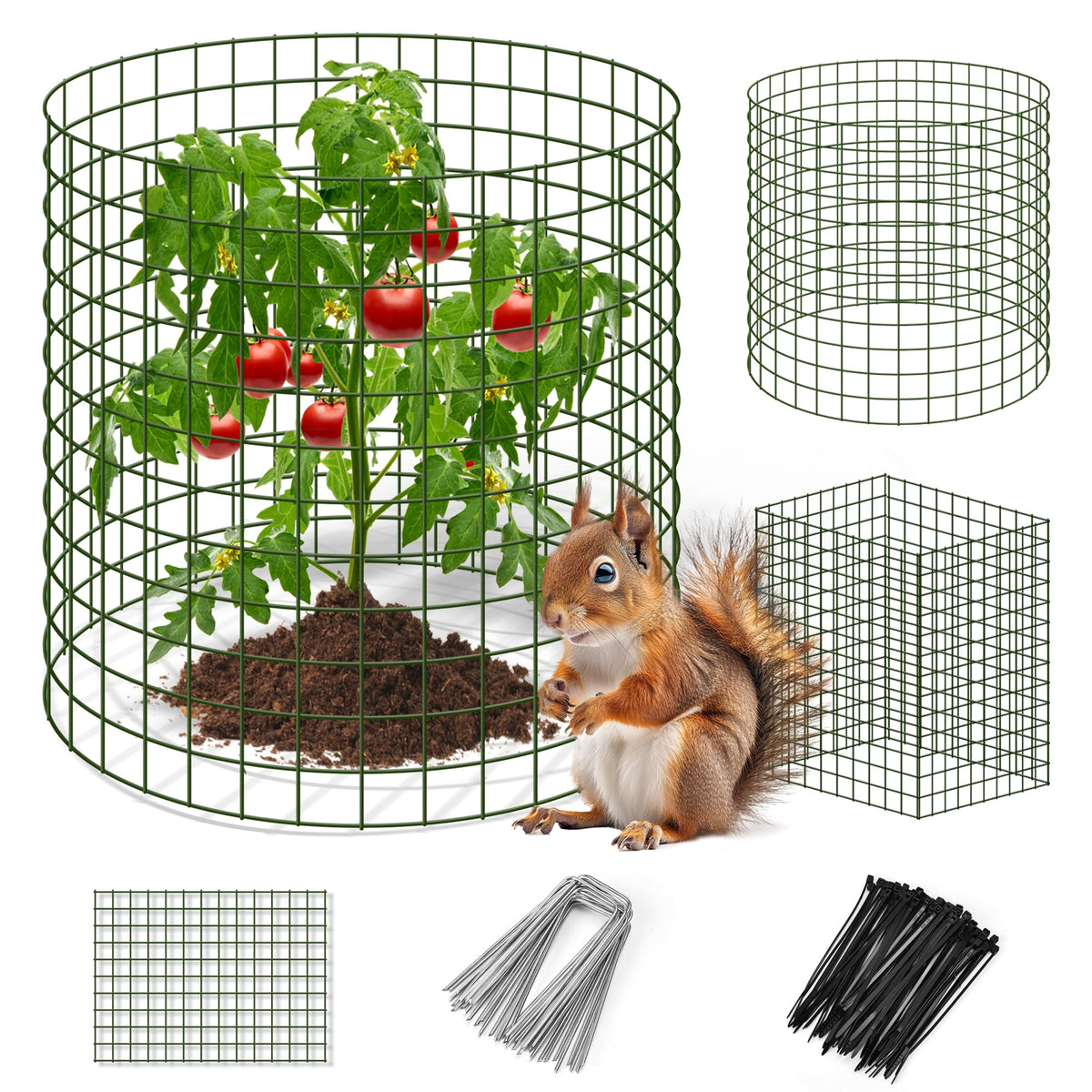 Warmfarm plant protector assembled as a deer barrier protecting young greens.