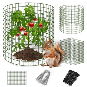 Warmfarm plant protector assembled as a deer barrier protecting young greens.