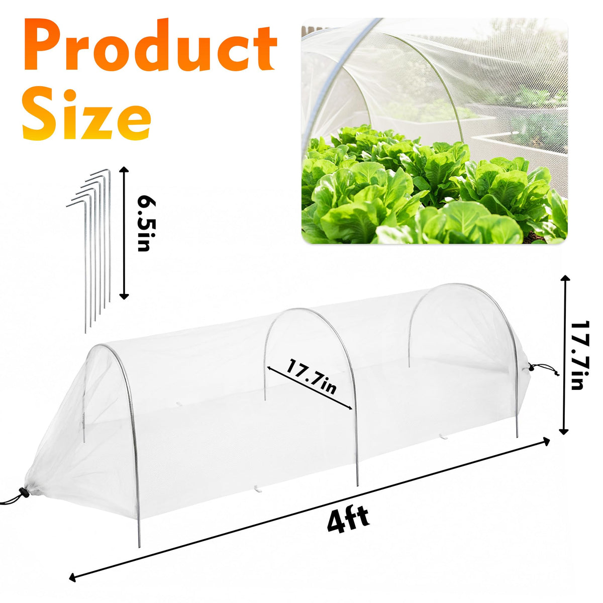 Warmfarm pop-up garden bed tunnel net ready to deploy for quick crop protection.
