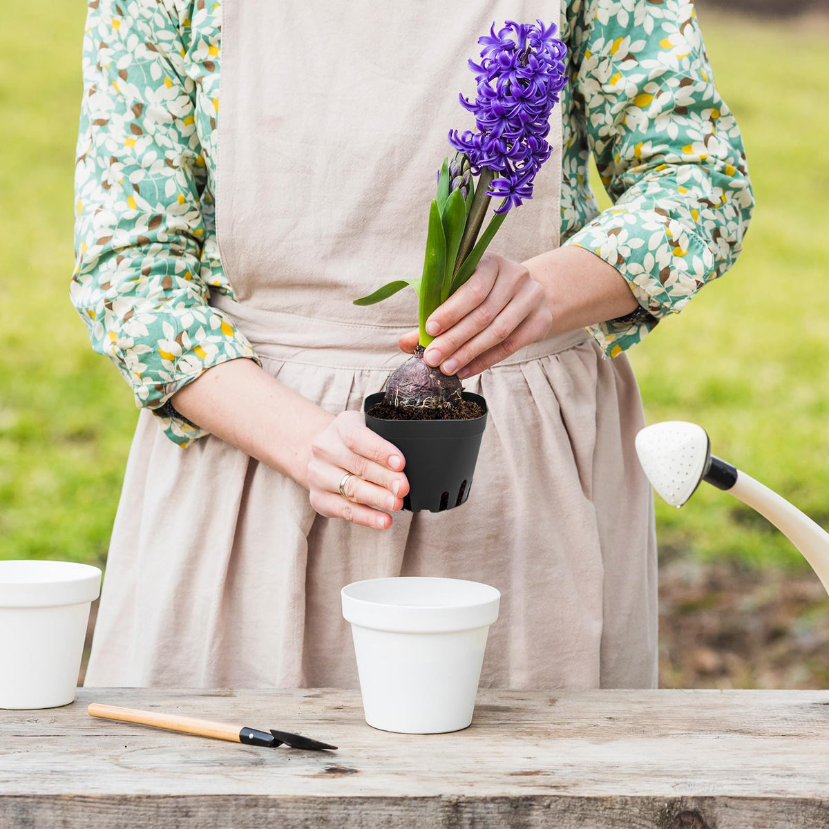 Warmfarm removable 2.6-inch nursery pots simplify transplanting and root protection.