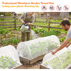 Warmfarm sturdy frame with stakes ensures wind-resistant protection.