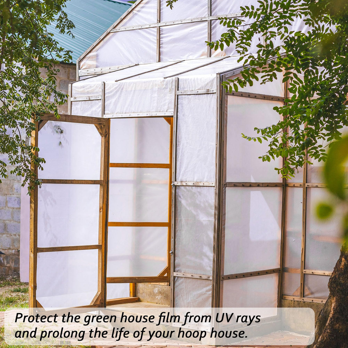 Warmfarm wide-application greenhouse film shields plants and can cover outdoor items.