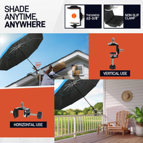 WARMOASIS 180degree adjustable canopy for flexible shade angles.