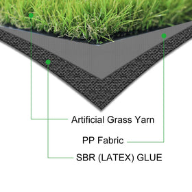 WarmShe WS turf features drainage holes for quick outdoor water drainage.