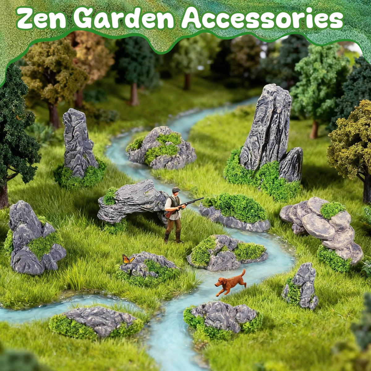 Warmtree aquarium landscaping rocks can accent plant borders and habitats.