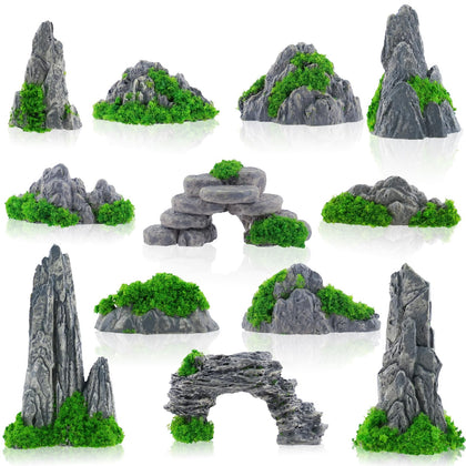 Warmtree diorama rocks 12pcs set for realistic miniature landscapes.