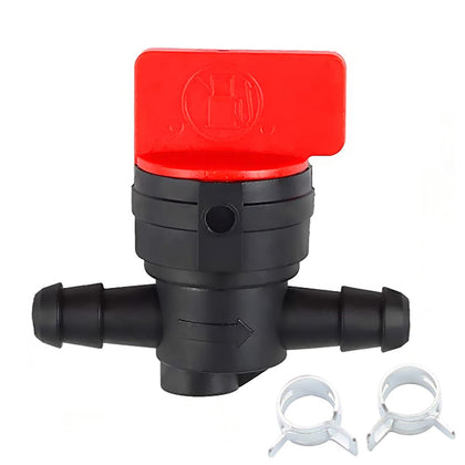 WaruiTT fuel shut-off valve with clamps close-up showing sturdy metal body