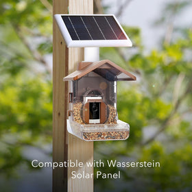 Wasserstein Bird Feeder Case rear view shows cable access and multiple mounting options.