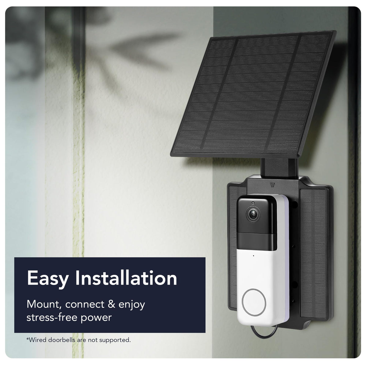 Outdoor solar charger ready to install beside your door