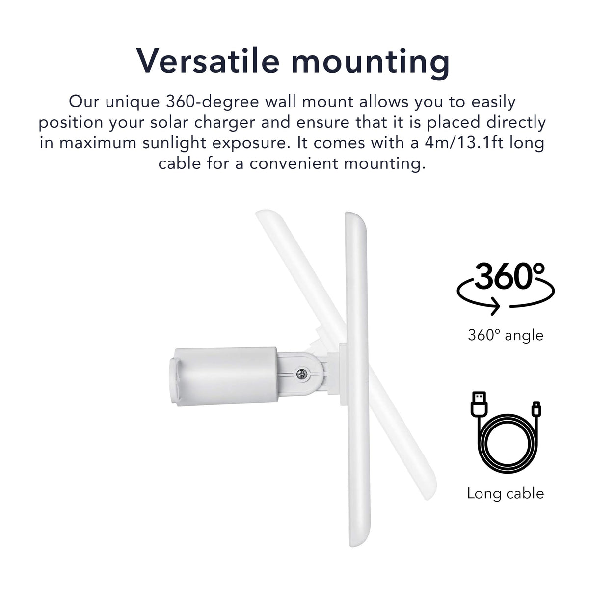Wasserstein solar panel 360-degree mount enables versatile outdoor placement