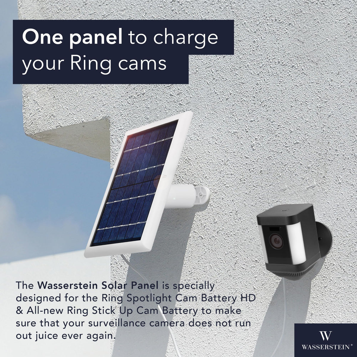 Wasserstein solar panel mounted setup demonstrates flexible positioning for optimal sun exposure