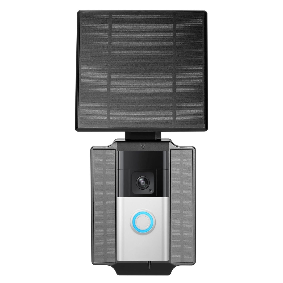 Wasserstein universal solar charger shows Ring and Wyze compatibility for steady power