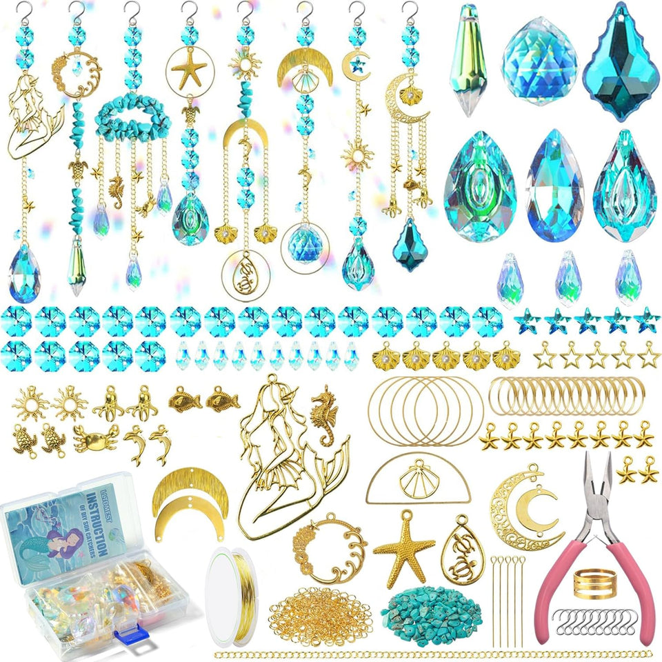 WASTROYAL 420pcs suncatcher kit accessories for DIY crystal decor