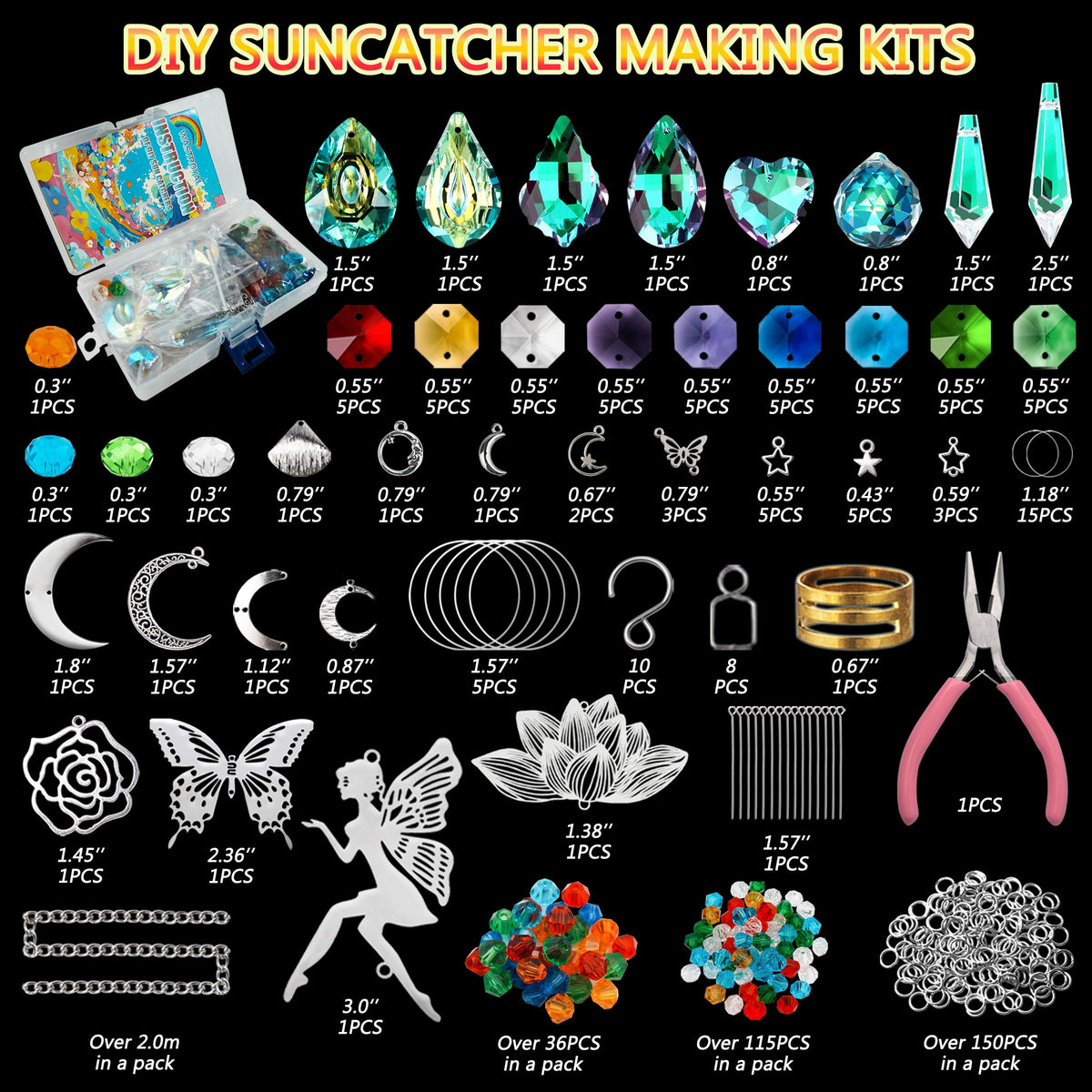 WASTROYAL fairy charms and pendants add whimsy to sun catchers.