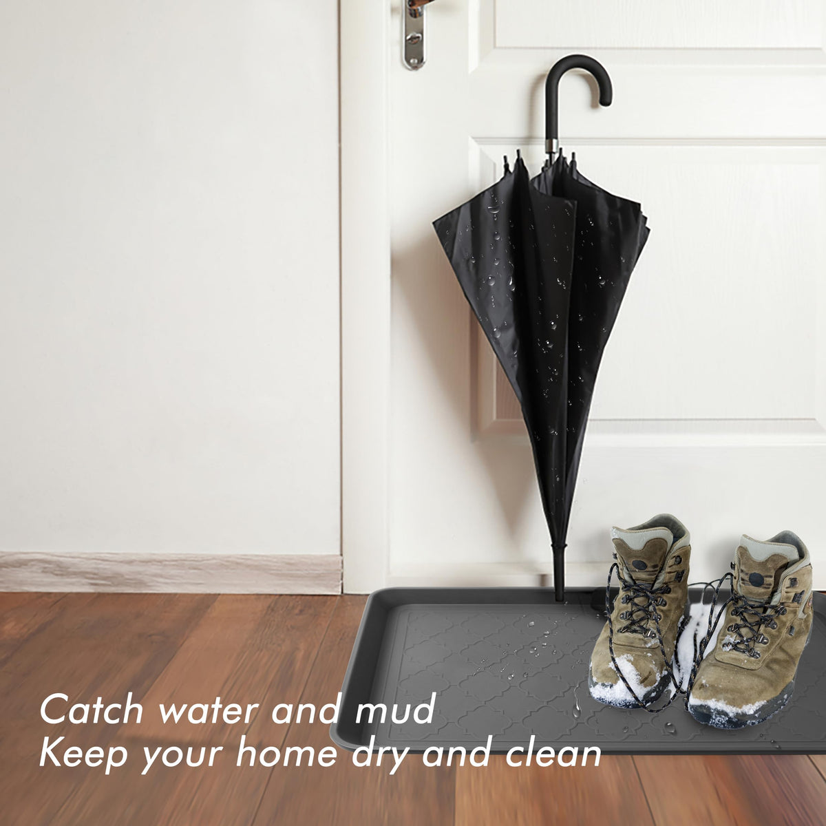 Wataniya Pet boot tray mud-trap captures dirt for easy cleanup after outdoor adventures.