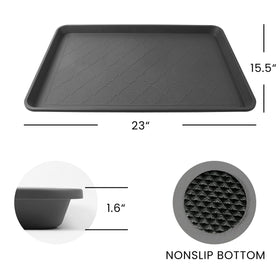 Wataniya Pet boot tray raised-edge contains splashes and mud for mess-free corners.