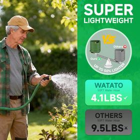 Watato garden hose is lightweight and easy to coil after use.