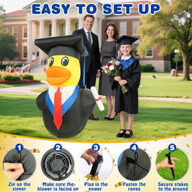 Watato outdoor graduation duck decor suitable for lawns, gardens, and campuses.