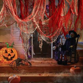 Watayo bloodstain white gauze panel creates contrast and spooky texture for doorways.