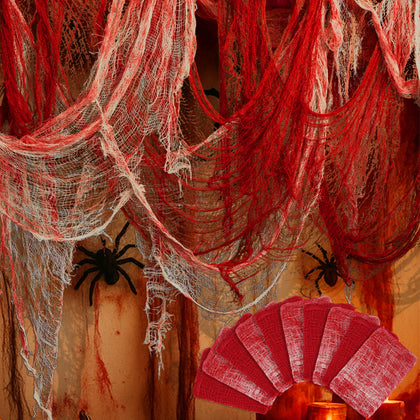 Watayo bloody cloth doorway hangs to create a dramatic, eerie entrance for Halloween.