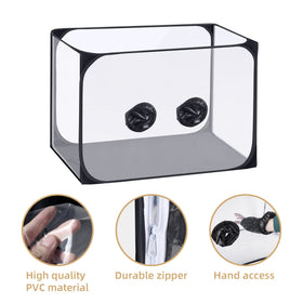 Watayo mushroom still air box transparent material allows easy growth observation.