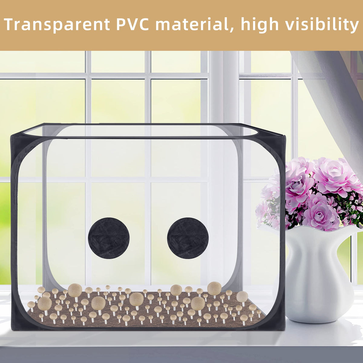 Watayo mushroom still air box zippered seal keeps interior clean and dust-free.