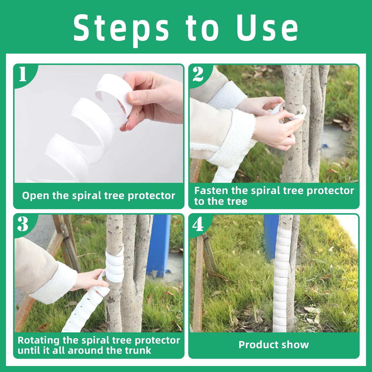 Watayo tree wrap around bark guard being installed on a sapling.