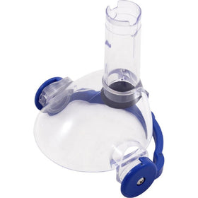 Close-up of Water Tech nose cap showing blue latch for easy replacement.