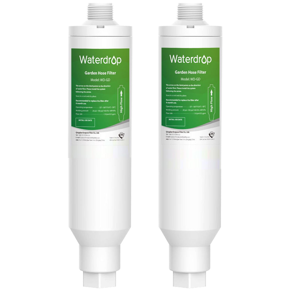 Waterdrop garden hose filter fits standard threads for easy watering control.