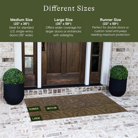 WaterHog Boxwood absorbent surface traps moisture before reaching floors.