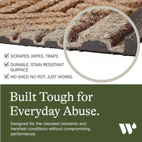 WaterHog Boxwood bi-level design resists crushing for long-lasting durability.