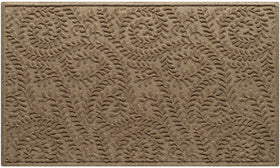 WaterHog Boxwood front door mat in camel color with absorbent surface traps dirt at entry.