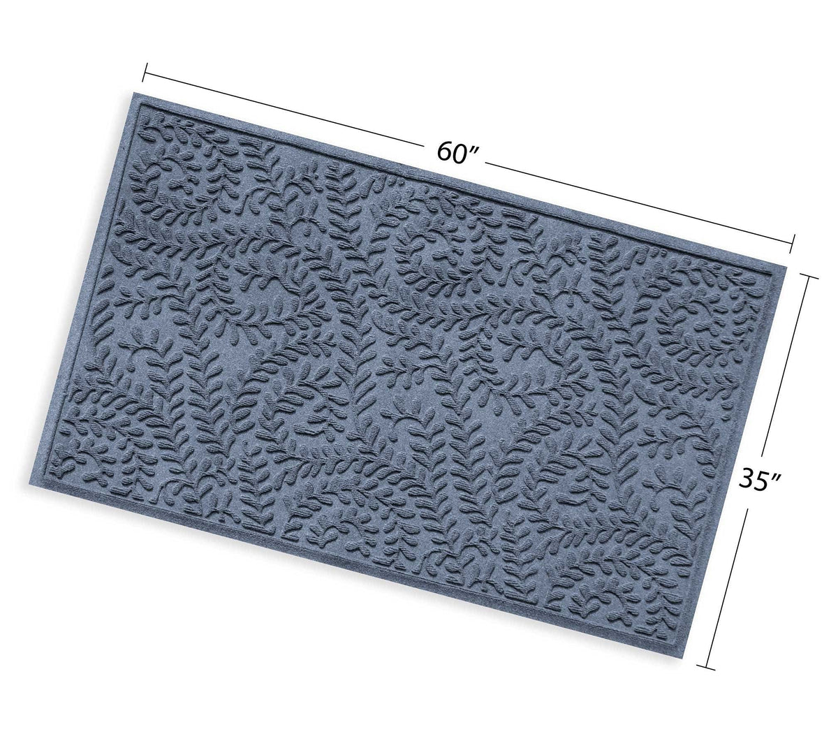 WaterHog Boxwood mat features a non-slip rubber backing for secure placement.