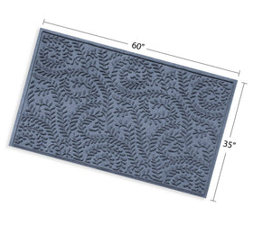 WaterHog Boxwood mat features a non-slip rubber backing for secure placement.