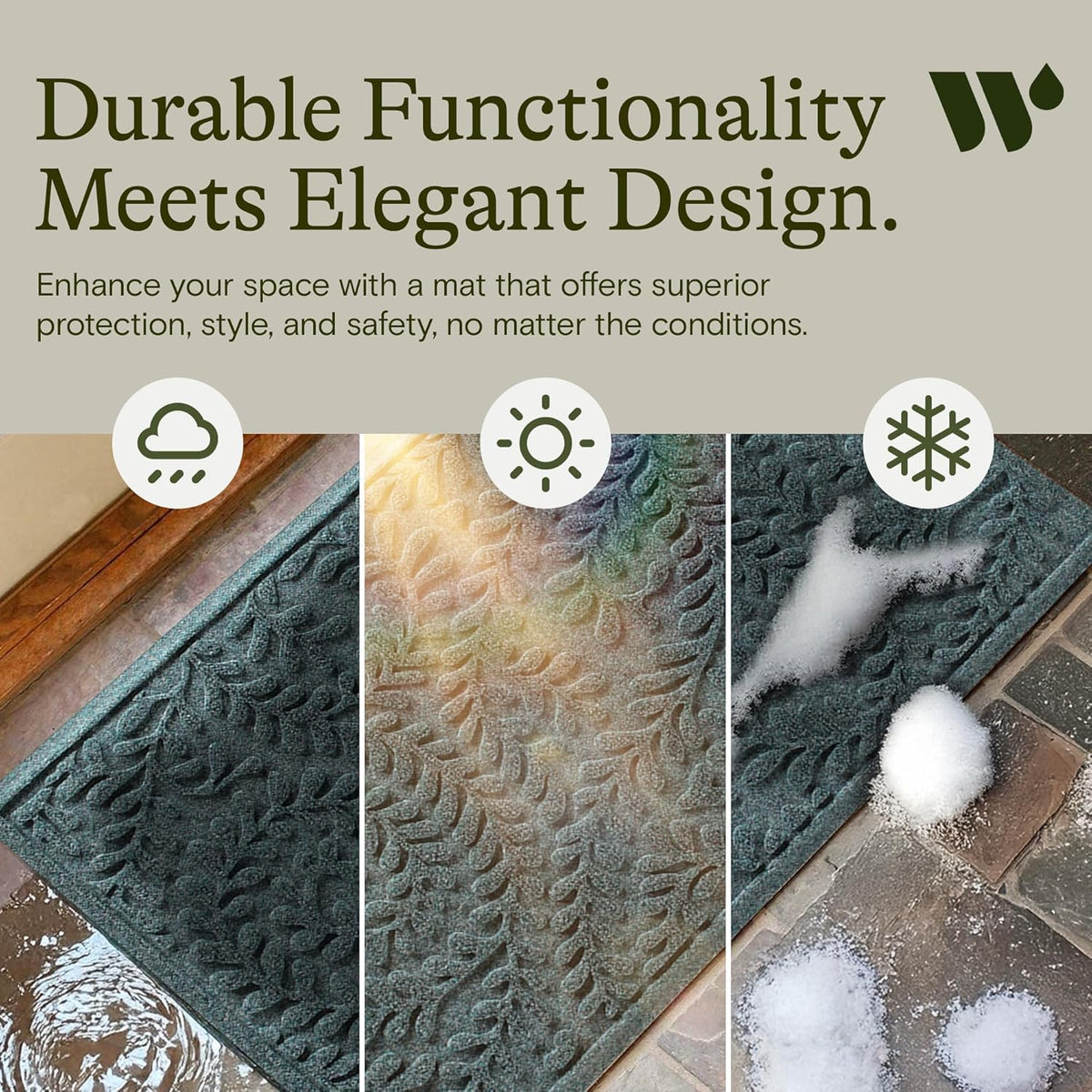 WaterHog Boxwood mat uses recycled materials for sustainability