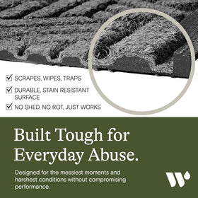 WaterHog Boxwood mat demonstrates dirt and moisture trapping for cleaner floors