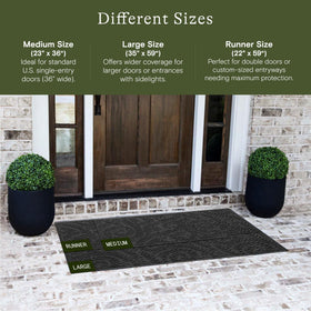 WaterHog Boxwood mat ridged floral design traps moisture at the doorway