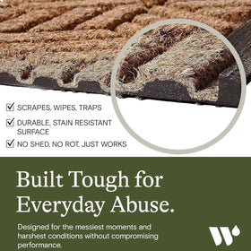 WaterHog Boxwood non-slip rubber backing ensures secure footing on varied surfaces.