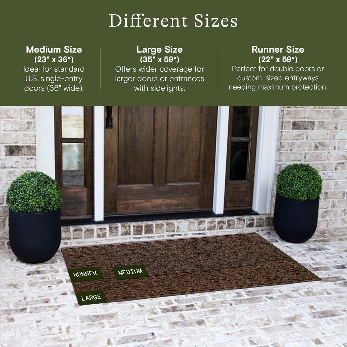WaterHog Boxwood ridged floral design close-up highlights water-trapping ridges.