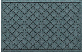 WaterHog Cordova front door mat in Bluestone traps moisture for cleaner entry floors.