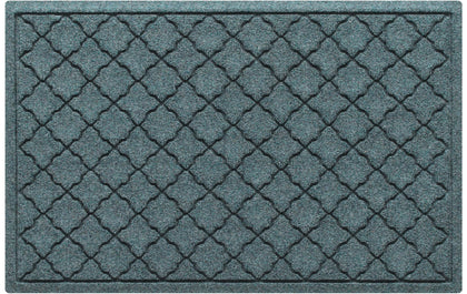 WaterHog Cordova front door mat in Bluestone traps moisture for cleaner entry floors.