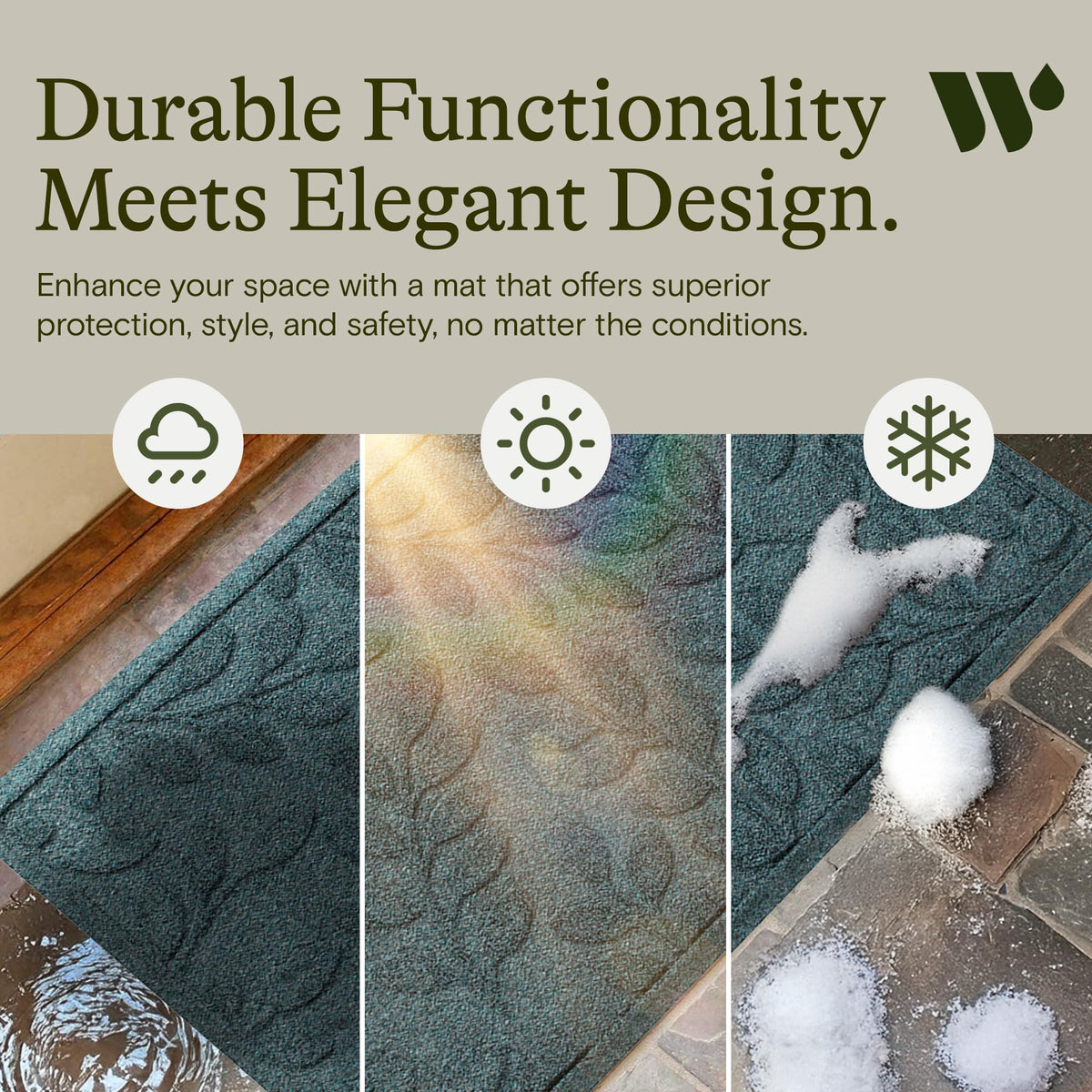 WaterHog mat is easy to clean by shaking or hosing off.