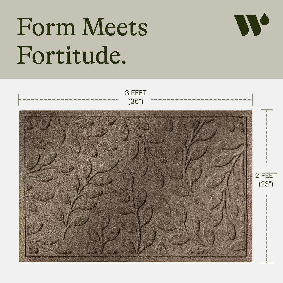 WaterHog eco-friendly PET fiber mat in camel supports sustainable entryways