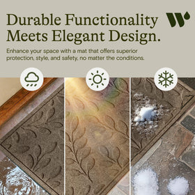 WaterHog heavy-duty entryway mat in camel withstands busy households